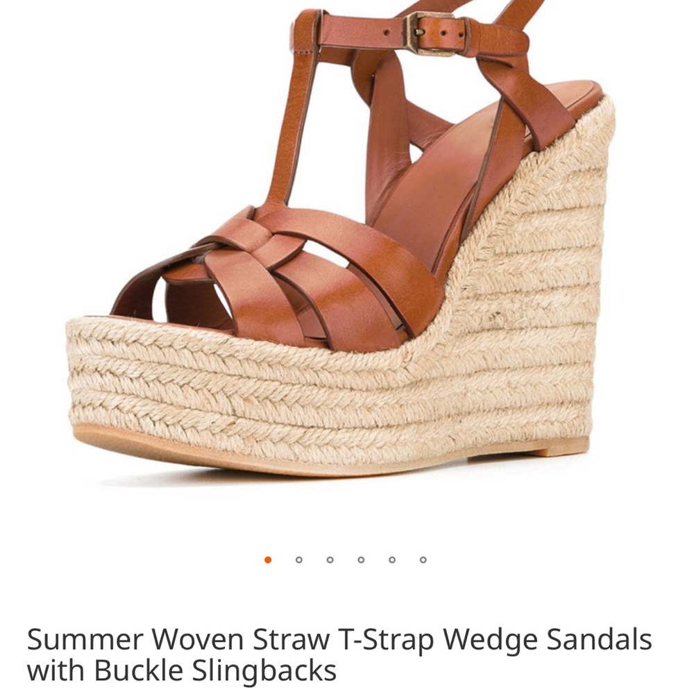 Up2step brand new Women's Tan wedge espadrille Sandals size us7/eu37